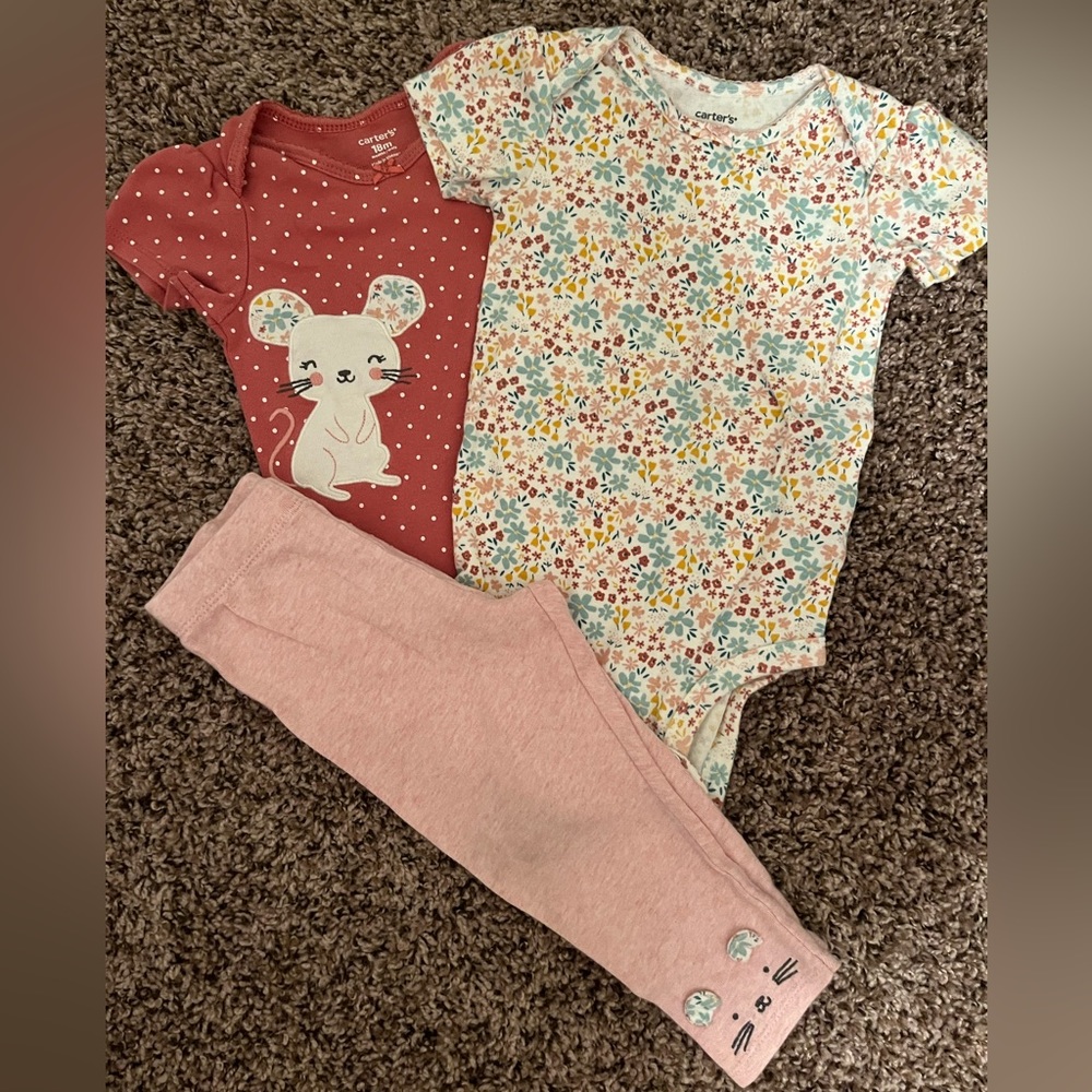 Carter’s 3 Piece Onesie Set with Leggings